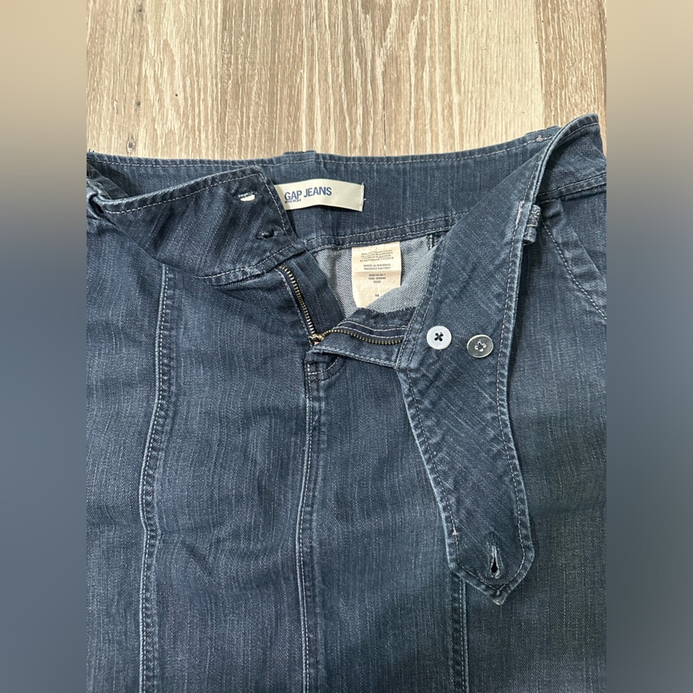 Gap Jeans Denim Skirt Long Size‎ 14 Back Slit Y2K - Picture 10 of 11